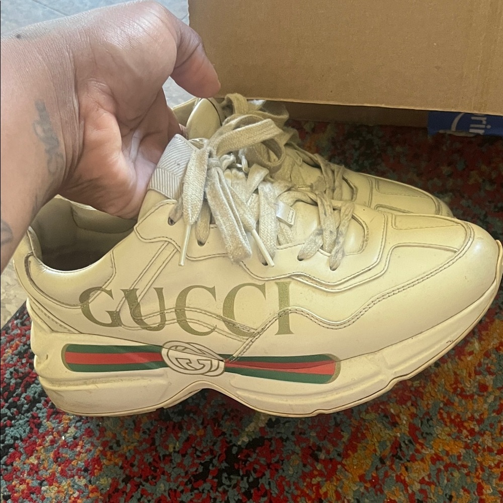 Gucci Cream Logo Sneakers